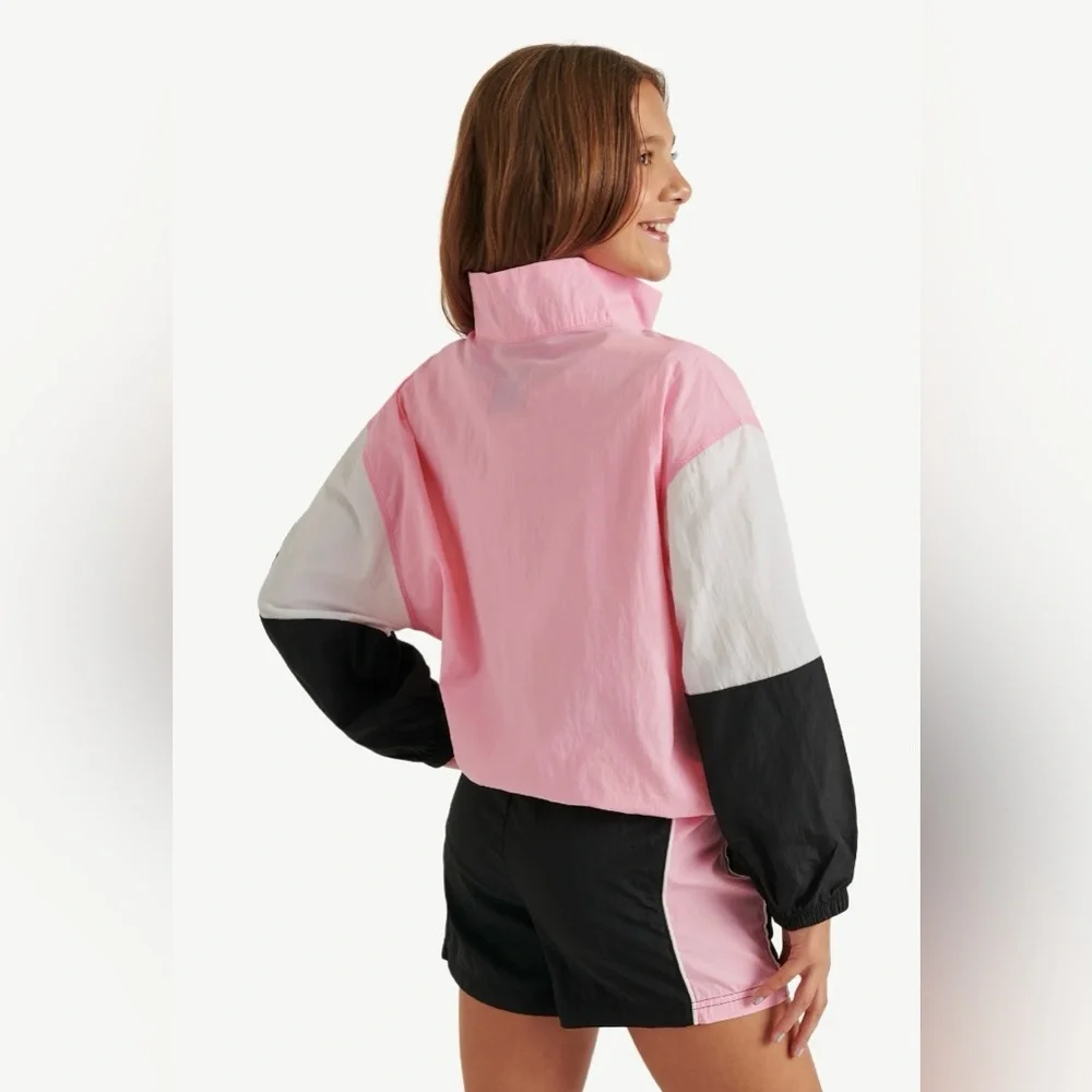 Justice x NASCAR Girls Colorblock Half Zip Windbreaker Jacket Size M 10‎ NWT
